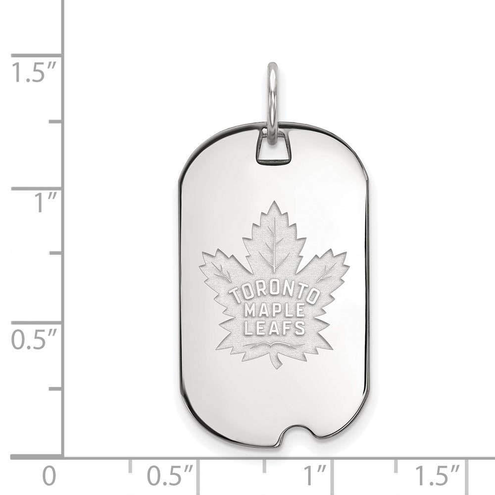 Alternate view of the Sterling Silver NHL Toronto Maple Leafs Dog Tag Pendant by The Black Bow Jewelry Co.