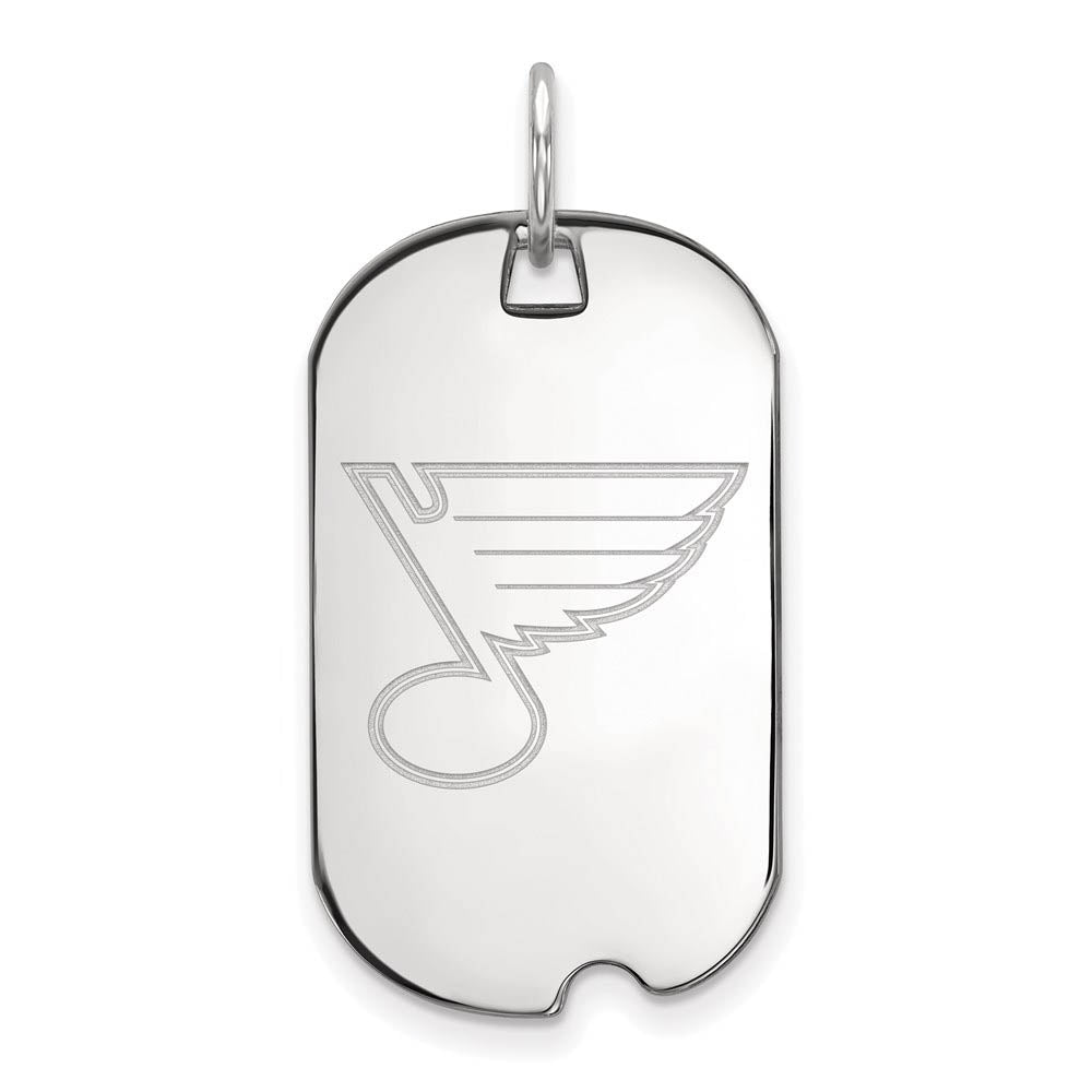 Sterling Silver NHL St. Louis Blues Dog Tag Pendant, Item P30590 by The Black Bow Jewelry Co.
