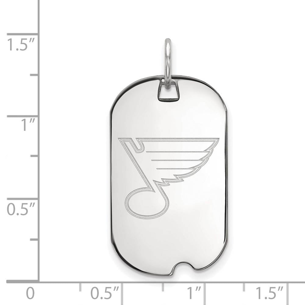 Alternate view of the Sterling Silver NHL St. Louis Blues Dog Tag Pendant by The Black Bow Jewelry Co.