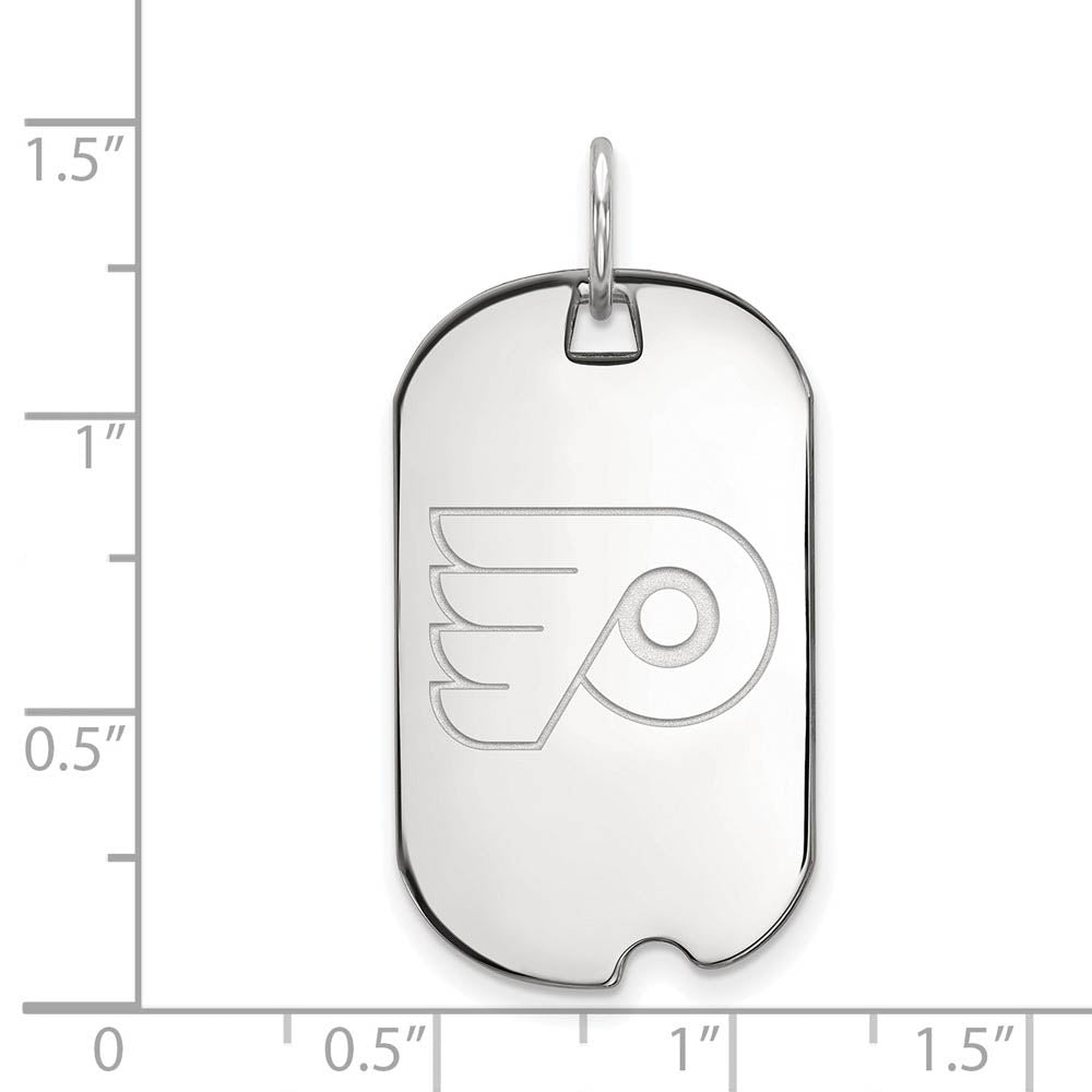 Alternate view of the Sterling Silver NHL Philadelphia Flyers Dog Tag Pendant by The Black Bow Jewelry Co.
