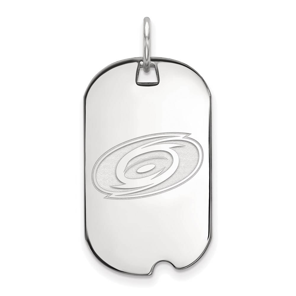 Sterling Silver NHL Carolina Hurricanes Dog Tag Pendant, Item P30595 by The Black Bow Jewelry Co.