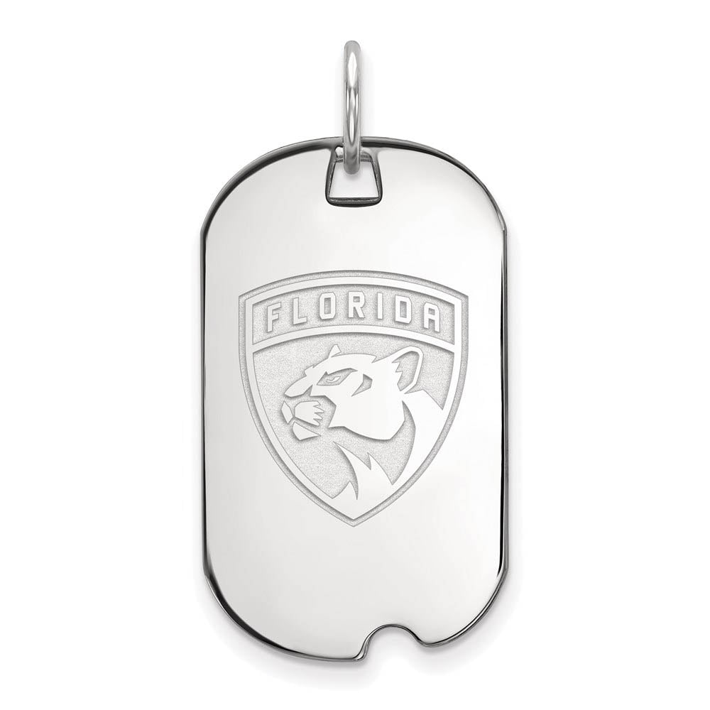 Sterling Silver NHL Florida Panthers Dog Tag Pendant, Item P30602 by The Black Bow Jewelry Co.