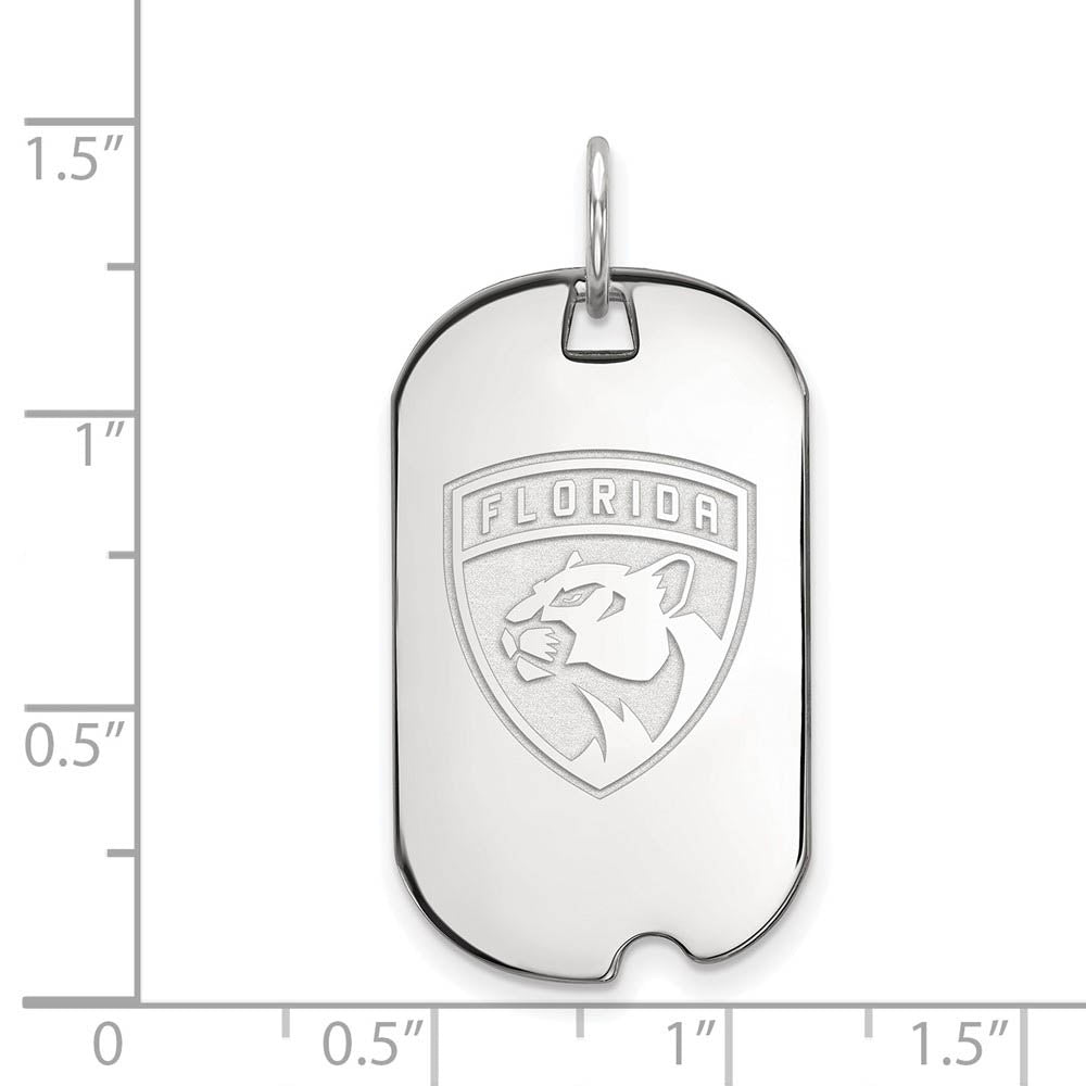 Alternate view of the Sterling Silver NHL Florida Panthers Dog Tag Pendant by The Black Bow Jewelry Co.