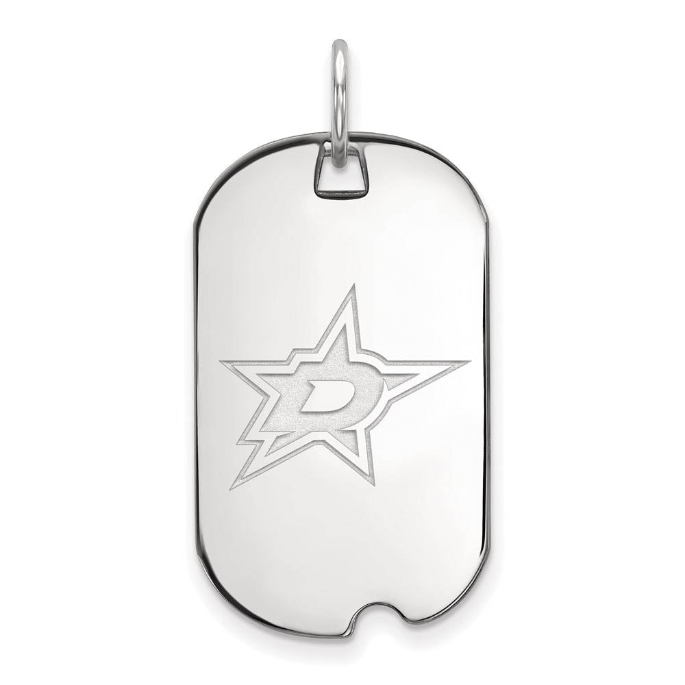 Sterling Silver NHL Dallas Stars Dog Tag Pendant, Item P30603 by The Black Bow Jewelry Co.