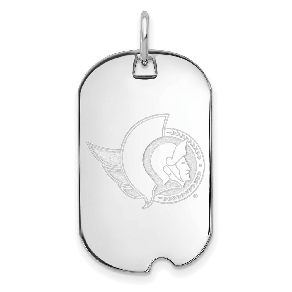 Sterling Silver NHL Ottawa Senators Dog Tag Pendant, Item P30609 by The Black Bow Jewelry Co.