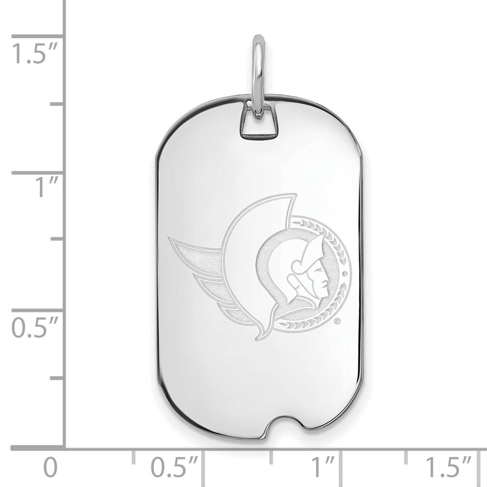 Alternate view of the Sterling Silver NHL Ottawa Senators Dog Tag Pendant by The Black Bow Jewelry Co.