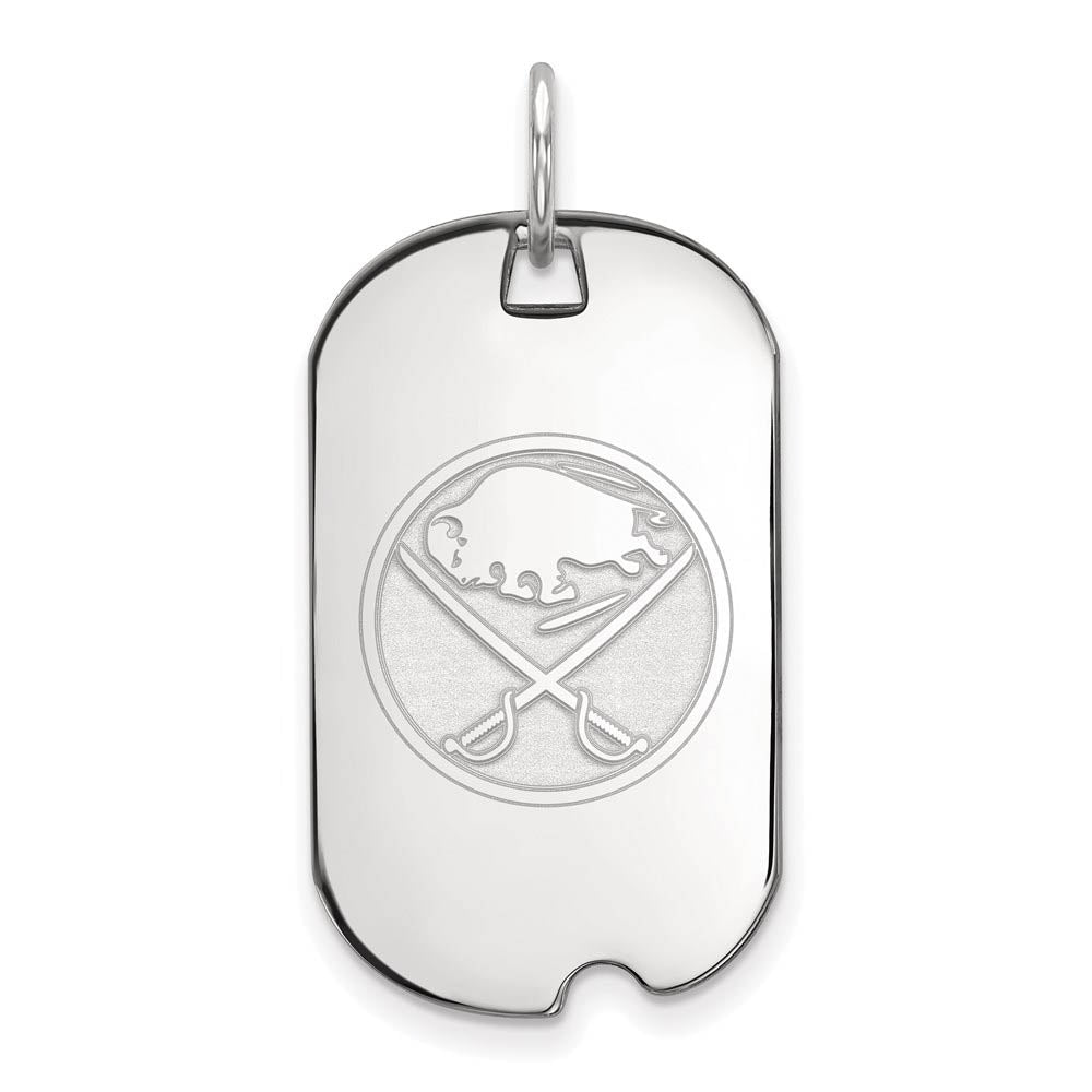 Sterling Silver NHL Buffalo Sabres Dog Tag Pendant, Item P30610 by The Black Bow Jewelry Co.