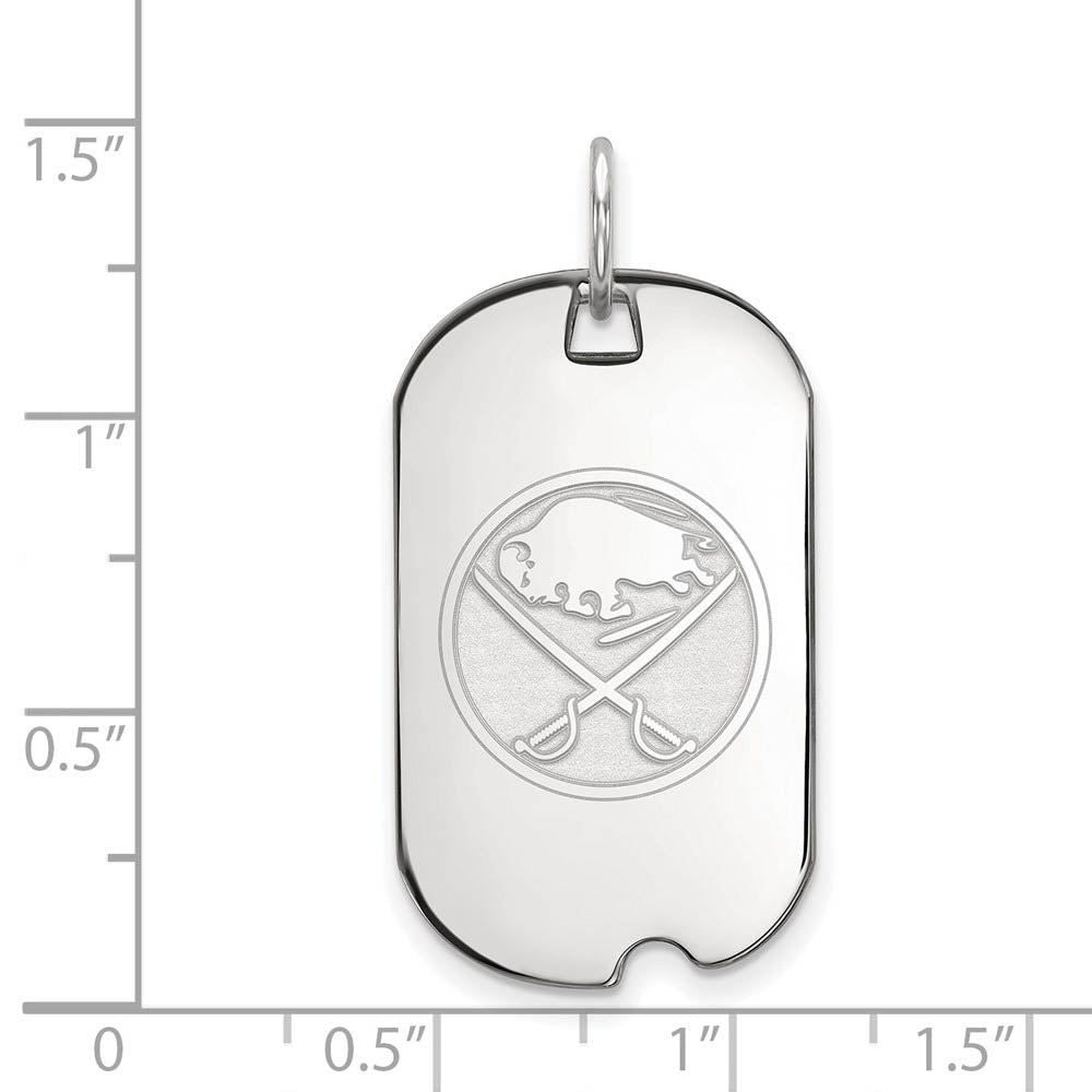 Alternate view of the Sterling Silver NHL Buffalo Sabres Dog Tag Pendant by The Black Bow Jewelry Co.