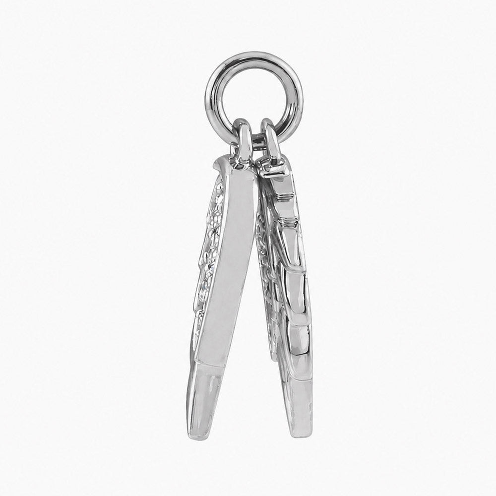 Alternate view of the 14K White Gold .03 CTW Diamond Angel Wings Pendant, 3.75 x 12mm by The Black Bow Jewelry Co.