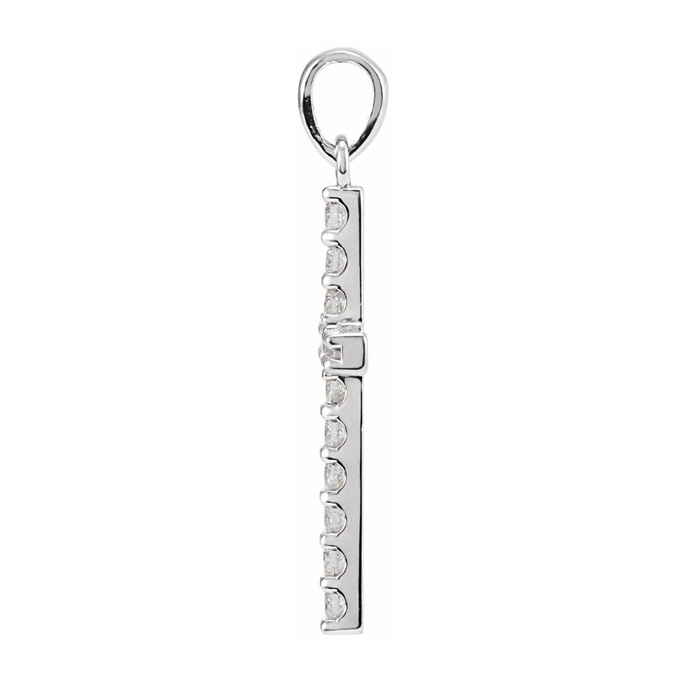 Alternate view of the 14K White Gold 1/2 CTW Diamond Cross Pendant, 16 x 30mm by The Black Bow Jewelry Co.