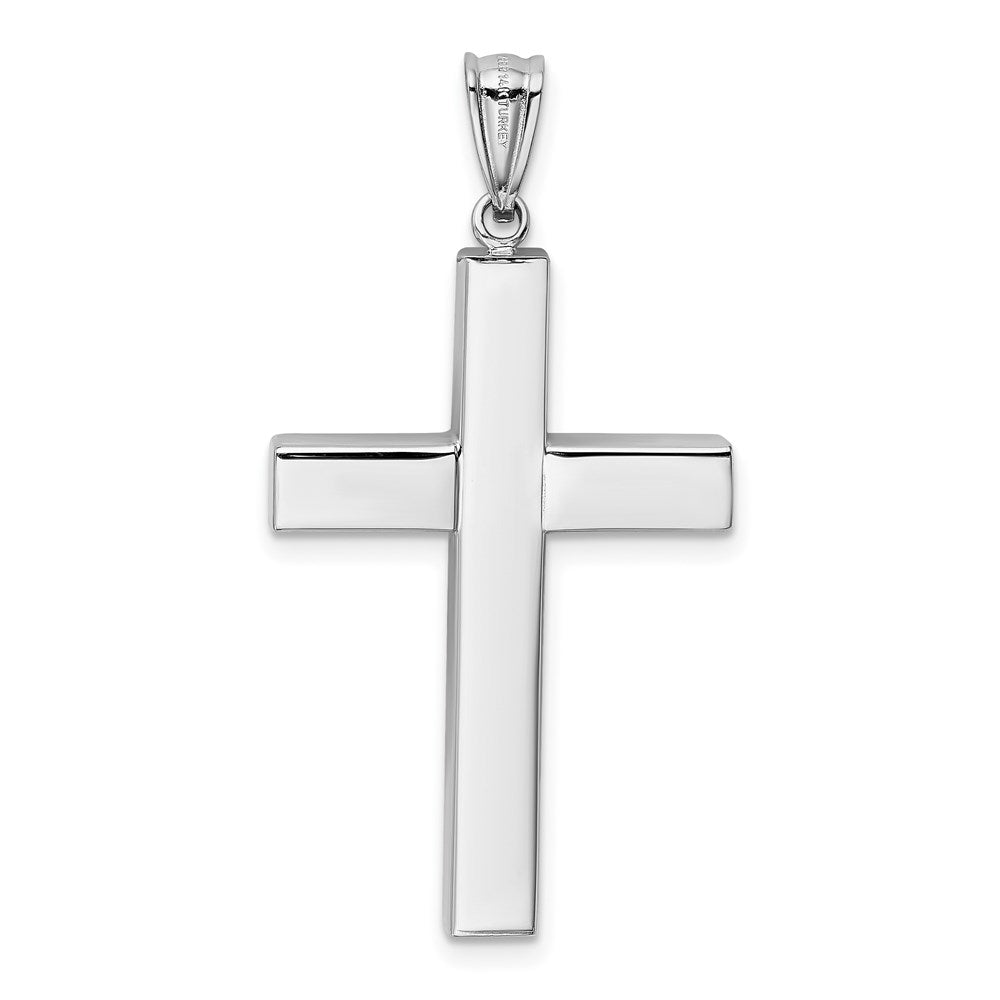 Alternate view of the 14K White Gold Polished Hollow Latin Cross Pendant 22 x 42mm by The Black Bow Jewelry Co.