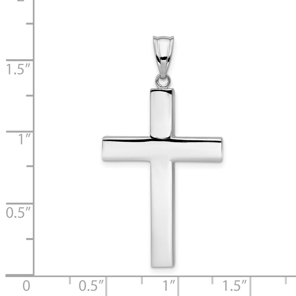 Alternate view of the 14K White Gold Polished Hollow Latin Cross Pendant 22 x 42mm by The Black Bow Jewelry Co.