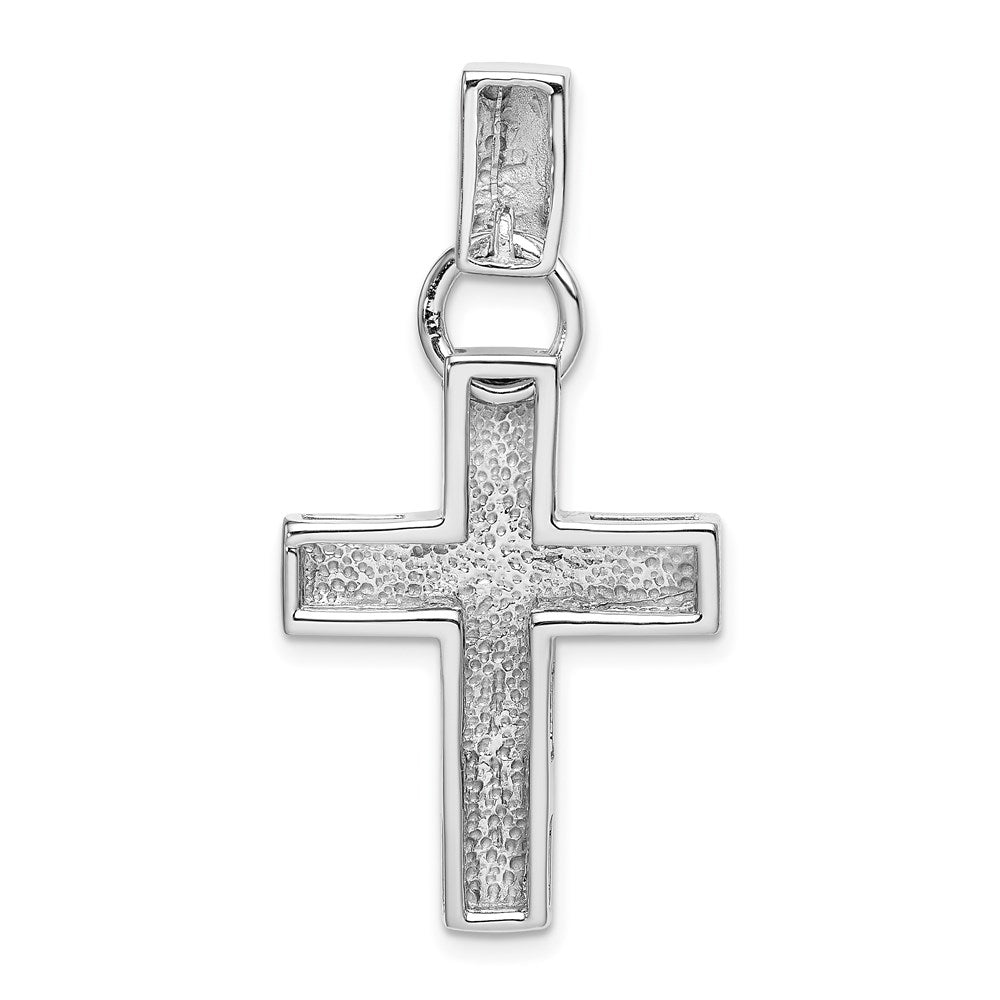 Alternate view of the 14K White Gold Polished Hollow Modern Cross Pendant 20 x 40mm by The Black Bow Jewelry Co.