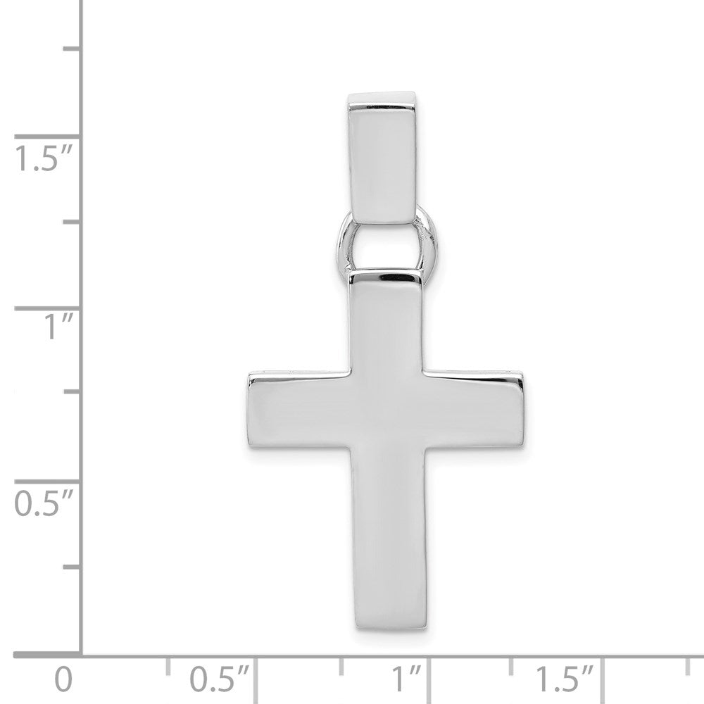 Alternate view of the 14K White Gold Polished Hollow Modern Cross Pendant 20 x 40mm by The Black Bow Jewelry Co.