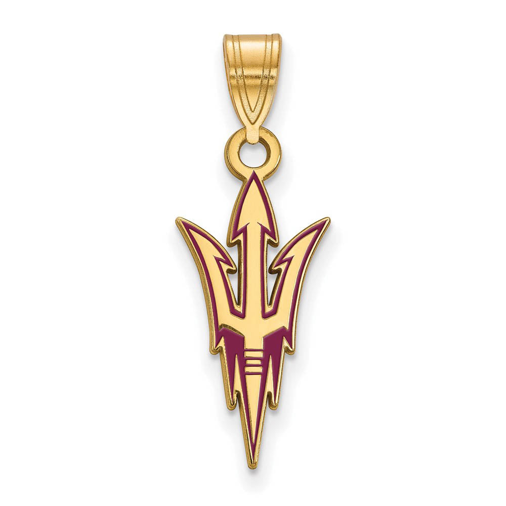 14K Yellow Gold Plated Sterling Silver Arizona State LG Enamel Pendant, Item P30658 by The Black Bow Jewelry Co.
