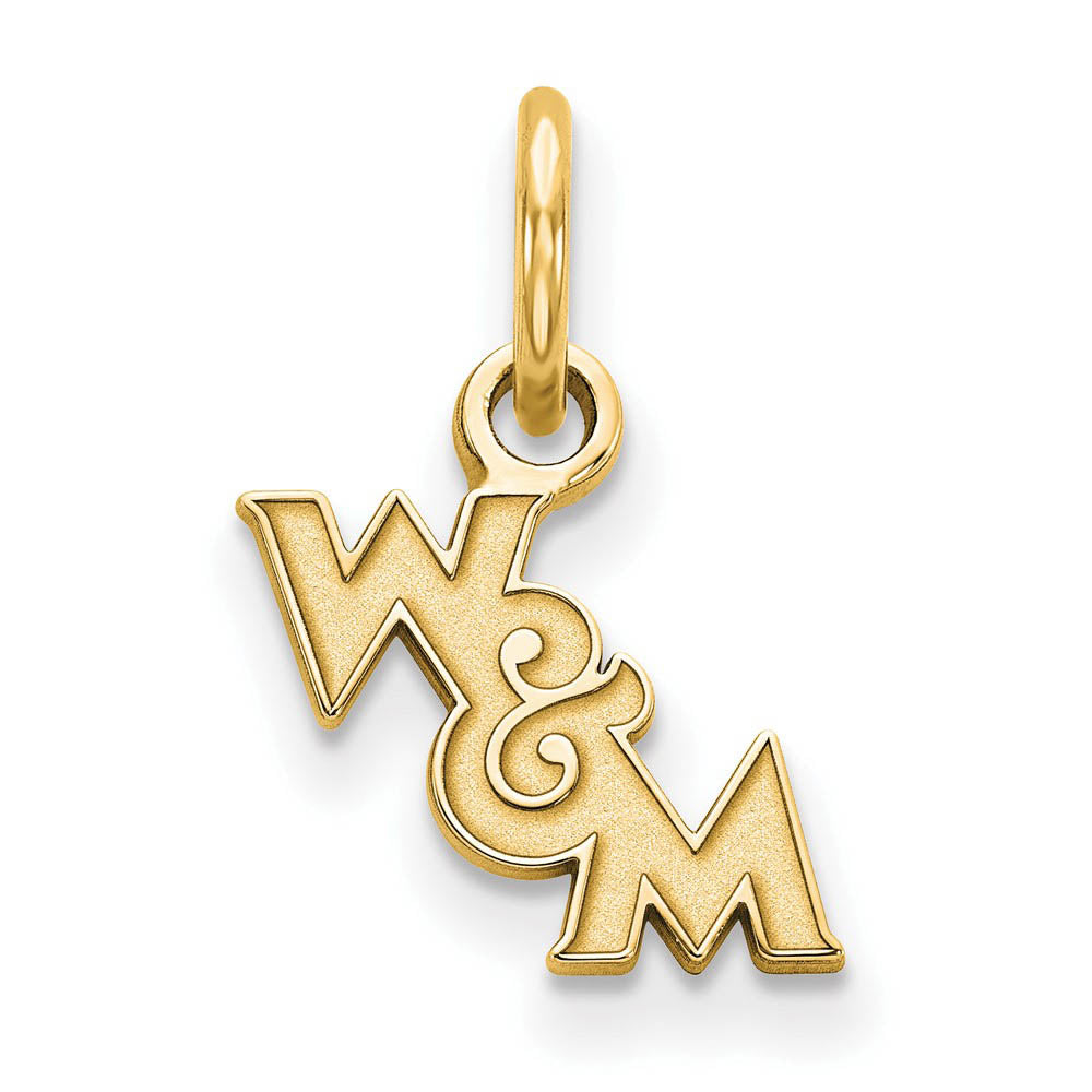 14K Yellow Gold Plated Sterling Silver William and Mary XS Charm, Item P30672 by The Black Bow Jewelry Co.