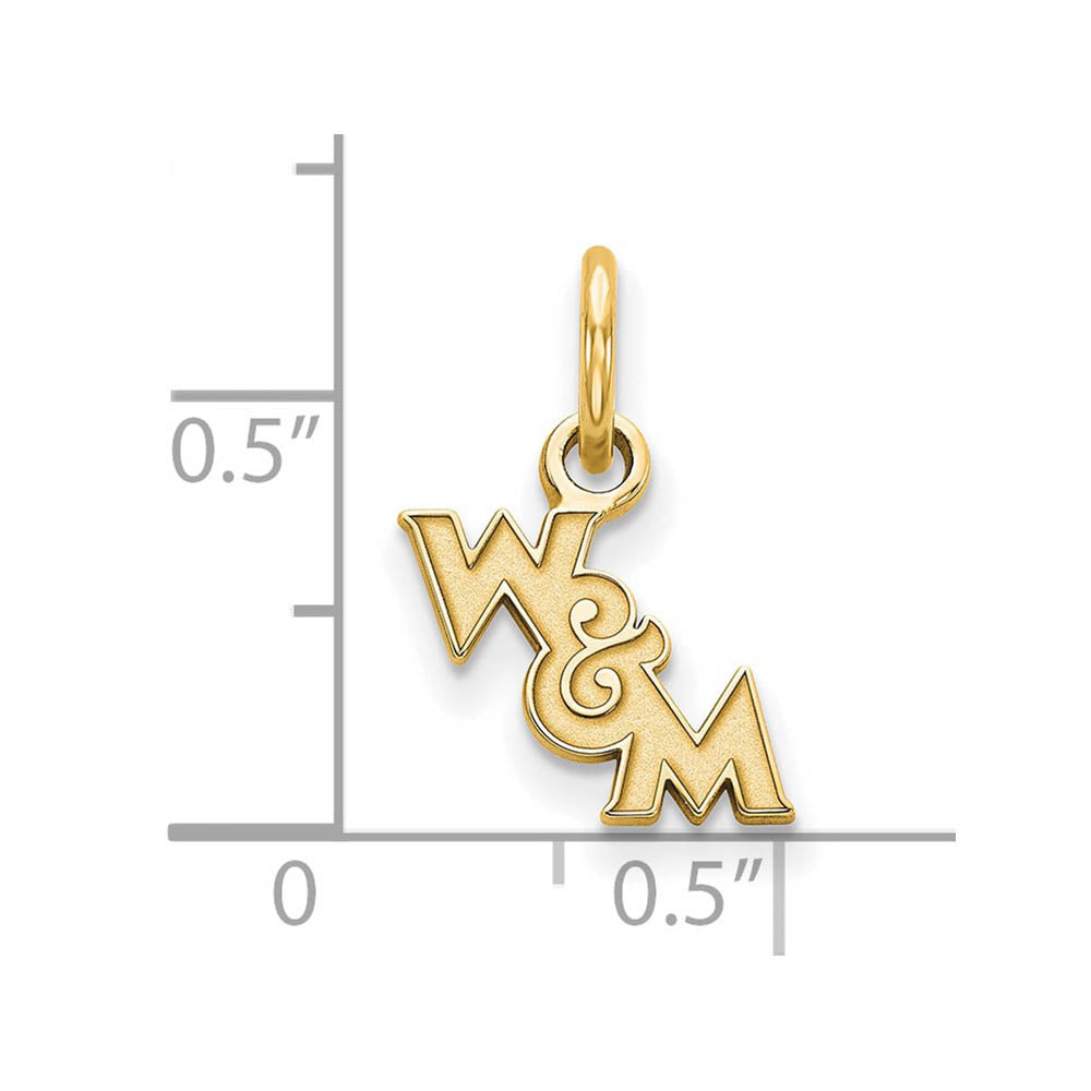 Alternate view of the 14K Yellow Gold Plated Sterling Silver William and Mary XS Charm by The Black Bow Jewelry Co.