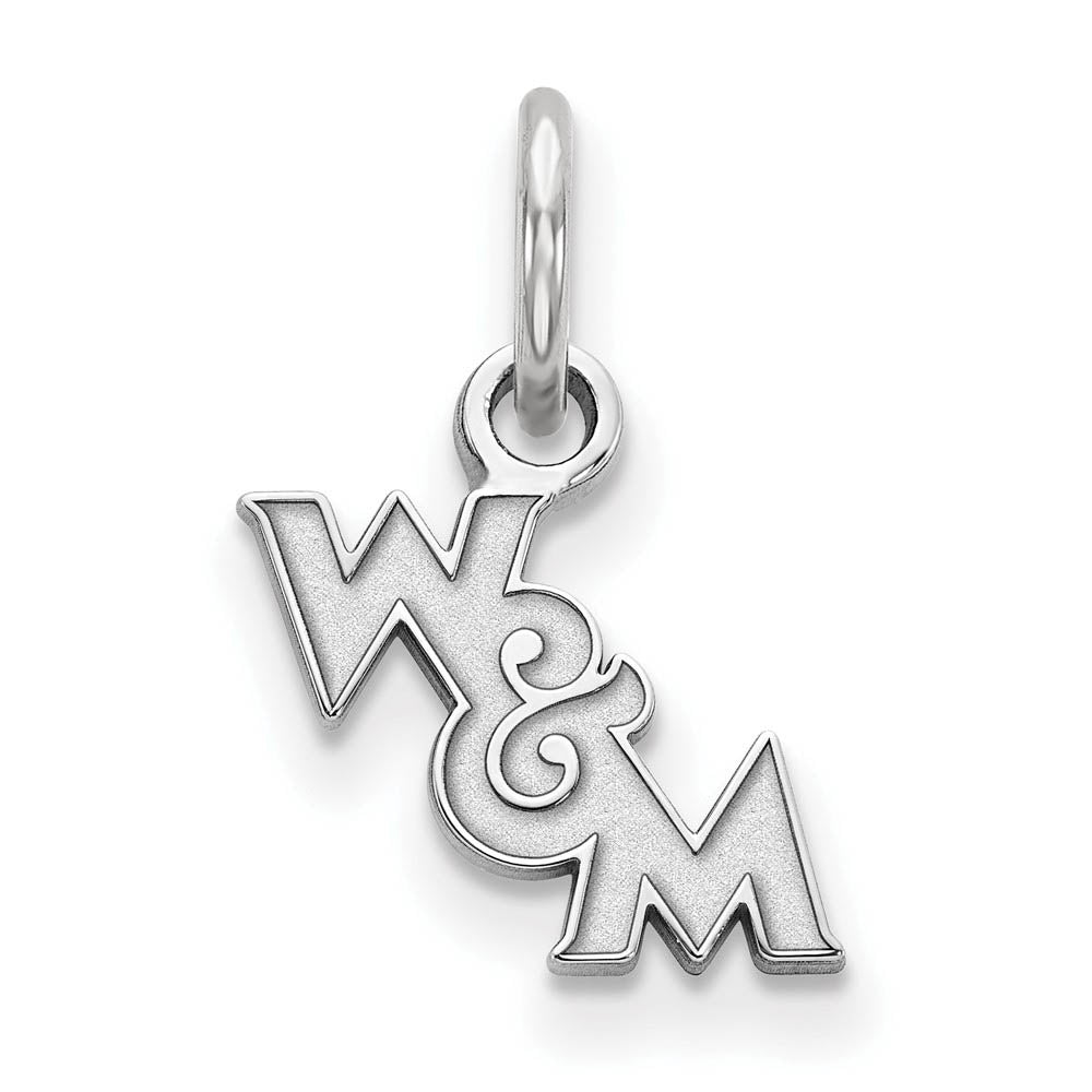 Sterling Silver Rhodium Plated William and Mary XS Charm, Item P30673 by The Black Bow Jewelry Co.
