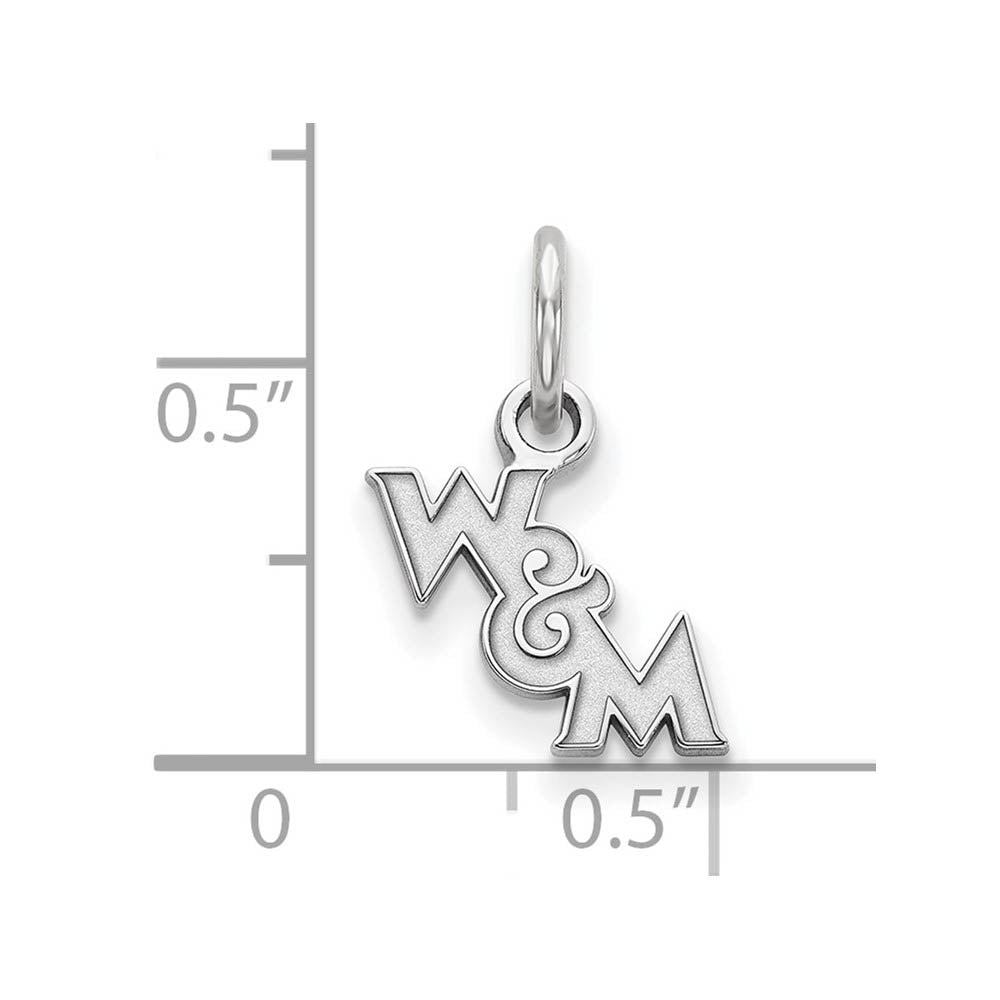 Alternate view of the Sterling Silver Rhodium Plated William and Mary XS Charm by The Black Bow Jewelry Co.