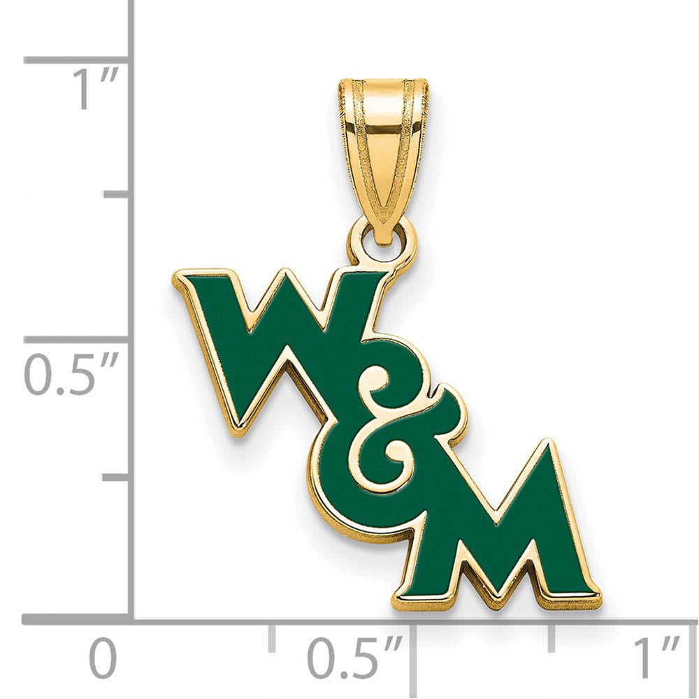 Alternate view of the 14K Yellow Gold Plated S. Silver William & Mary MD Enamel Pendant by The Black Bow Jewelry Co.
