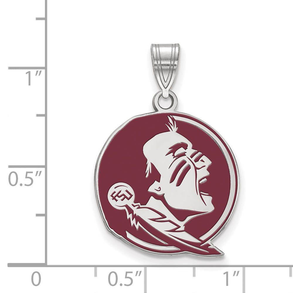 Alternate view of the Sterling Silver Rhodium Plated Florida State Large Enamel Pendant by The Black Bow Jewelry Co.