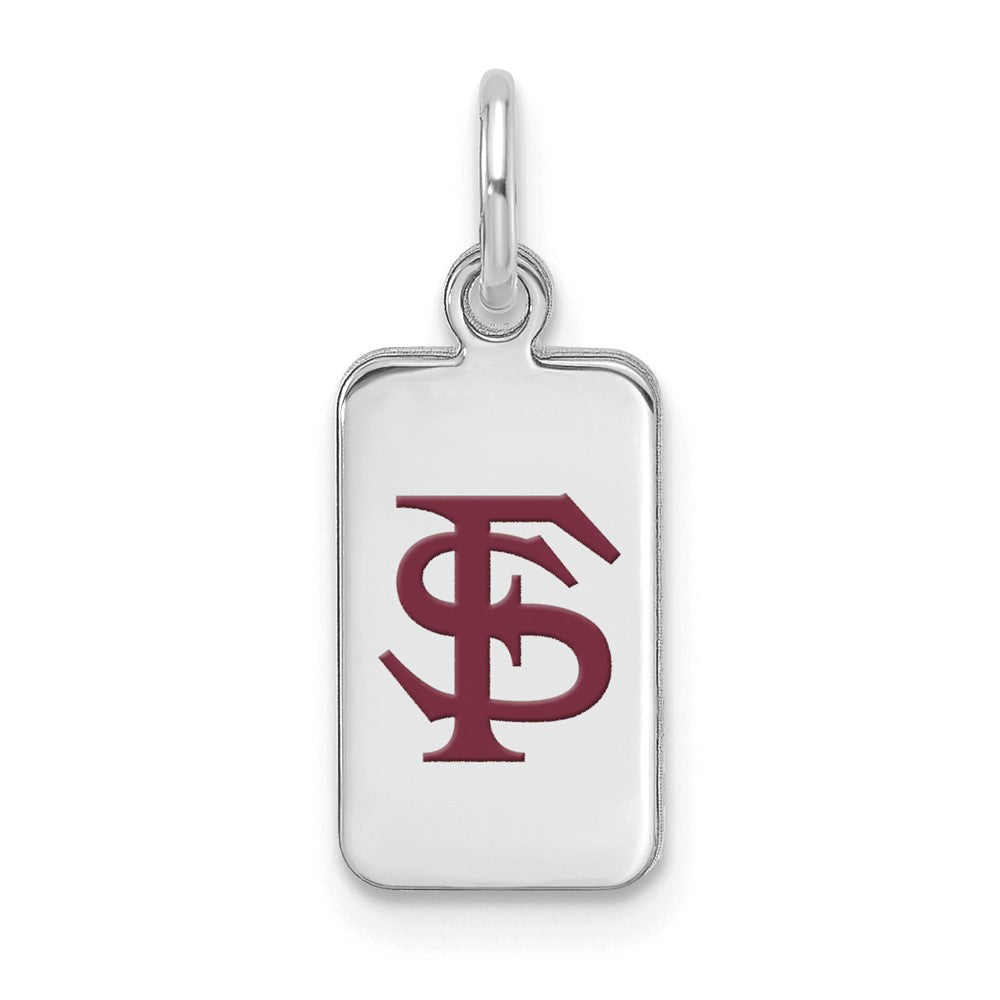Sterling Silver Rhodium Plated Florida State XS Enamel FS Tag Charm, Item P30701 by The Black Bow Jewelry Co.