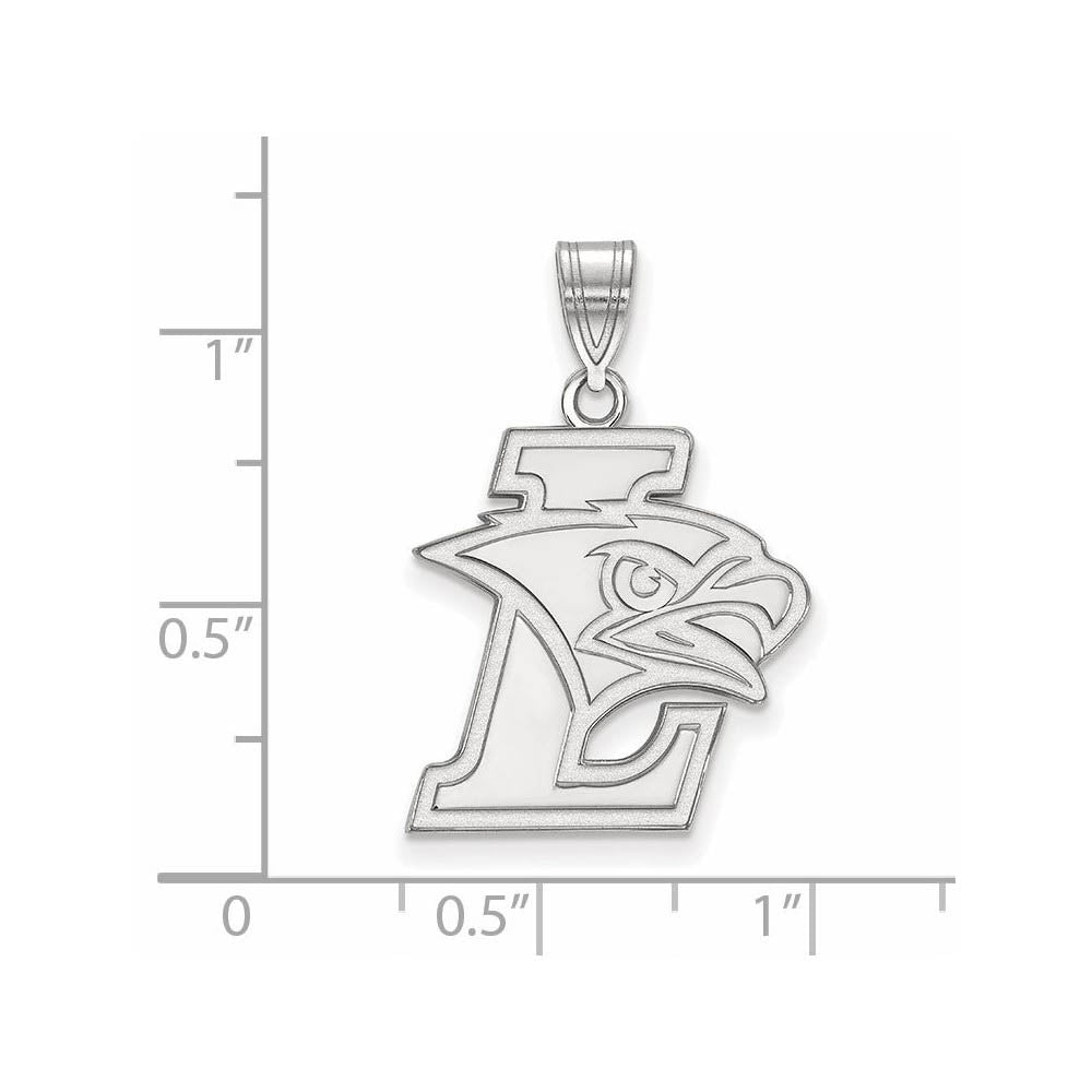 Alternate view of the Sterling Silver Rhodium Plated Lehigh University Large Logo Pendant by The Black Bow Jewelry Co.