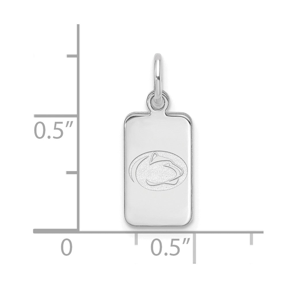Alternate view of the Sterling Silver Rhodium Plated Penn State Univ. XS (tiny) Tag Charm by The Black Bow Jewelry Co.