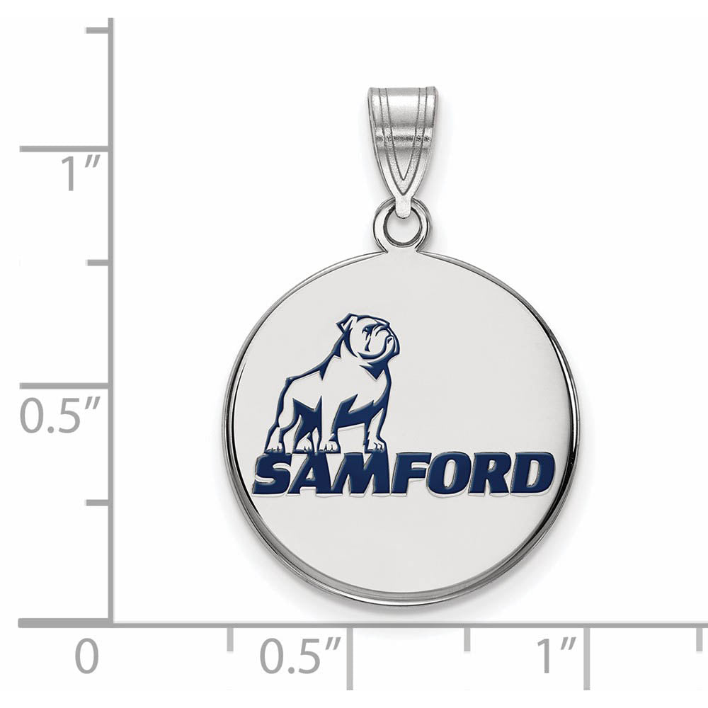 Alternate view of the Sterling Silver Rhodium Plated Samford U. Large Enamel Disc Pendant by The Black Bow Jewelry Co.