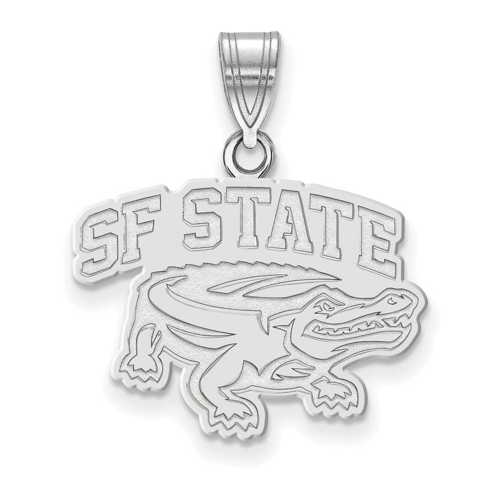 Sterling Silver Rhodium Plated San Francisco State U. Medium Pendant, Item P30781 by The Black Bow Jewelry Co.