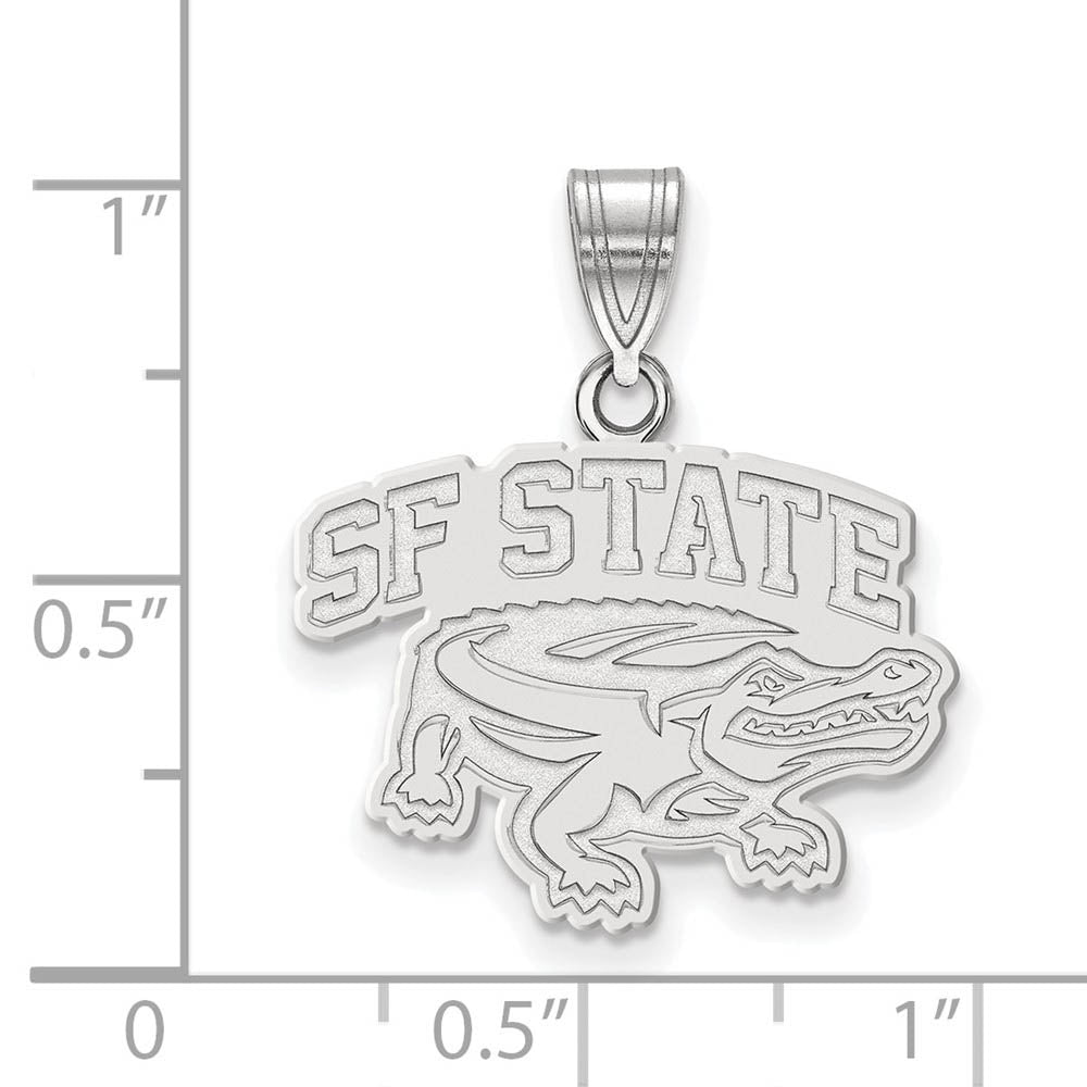Alternate view of the Sterling Silver Rhodium Plated San Francisco State U. Medium Pendant by The Black Bow Jewelry Co.