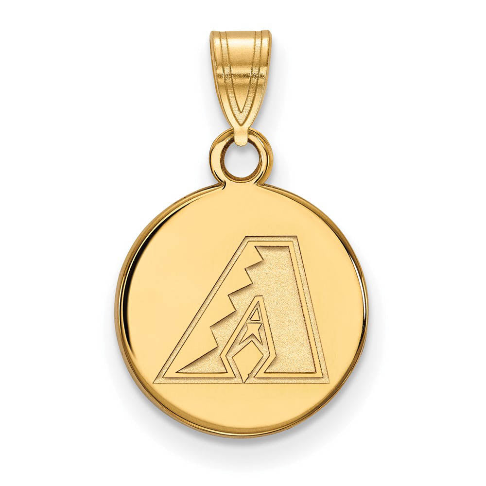 10K Yellow Gold MLB Arizona Diamondbacks Small Disc Pendant, Item P30799 by The Black Bow Jewelry Co.