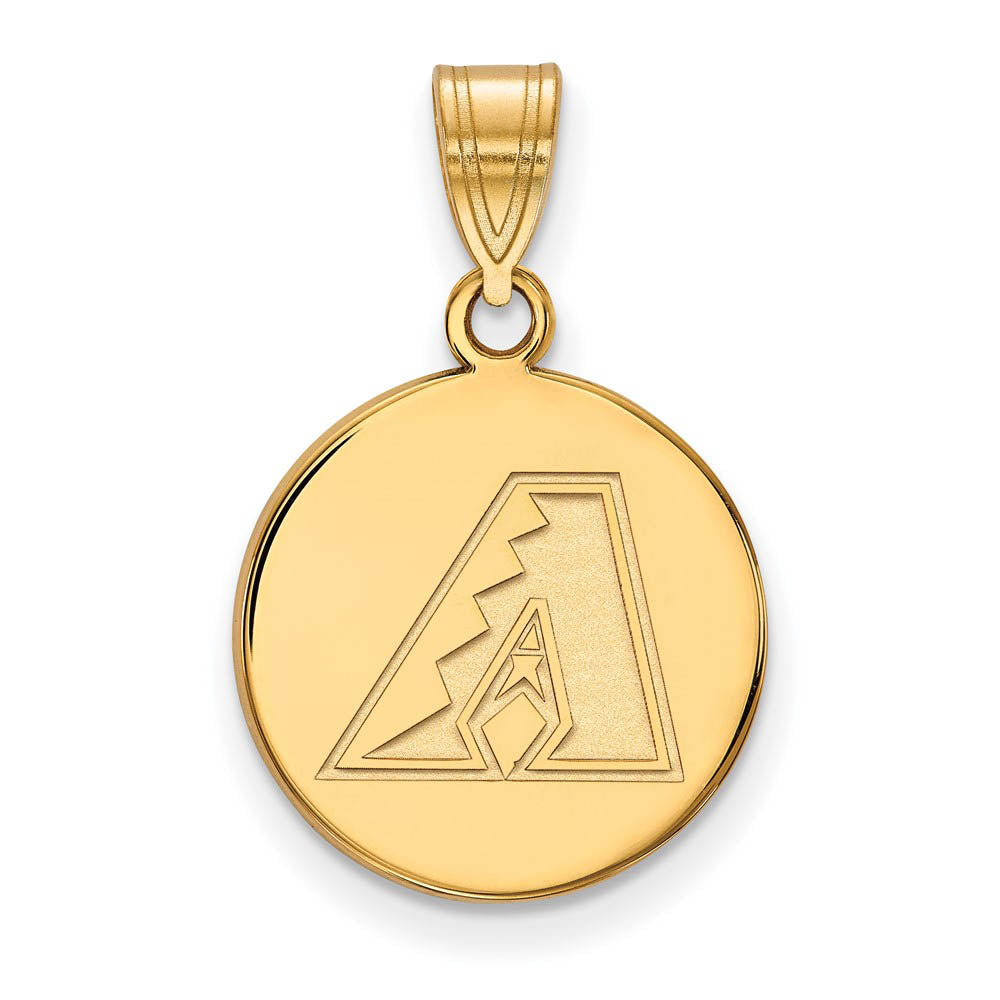 10K Yellow Gold MLB Arizona Diamondbacks Medium Disc Pendant, Item P30800 by The Black Bow Jewelry Co.