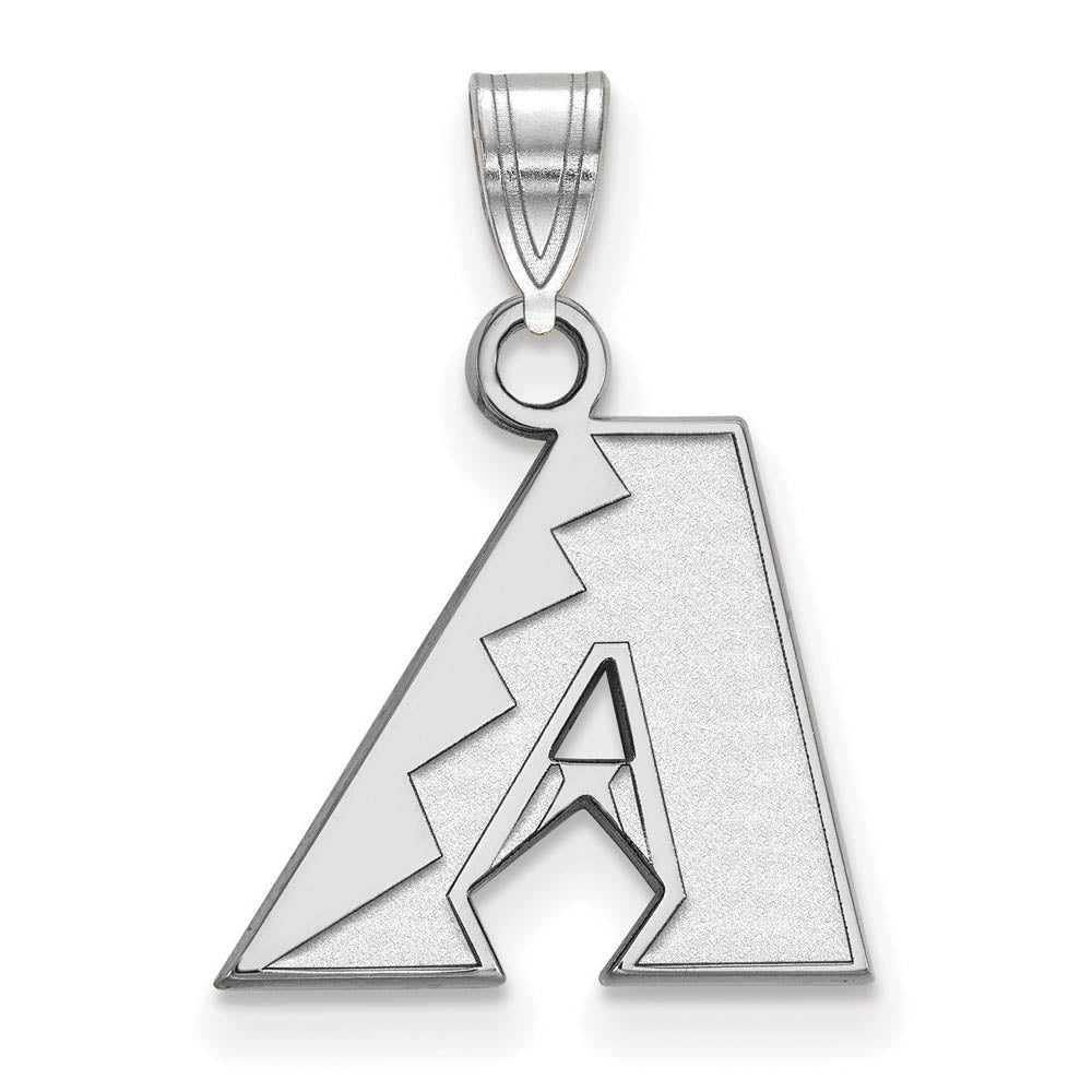 14K White Gold MLB Arizona Diamondbacks Small Pendant, Item P30803 by The Black Bow Jewelry Co.