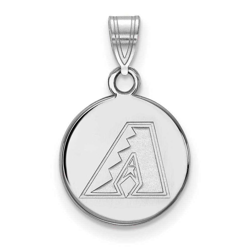 Sterling Silver MLB Arizona Diamondbacks SM Disc Pendant, Item P30819 by The Black Bow Jewelry Co.