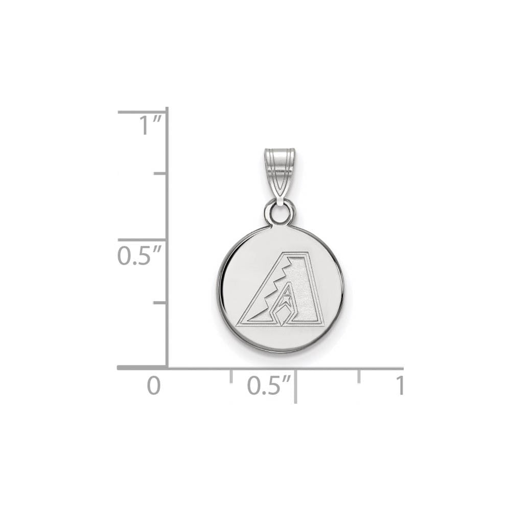 Alternate view of the Sterling Silver MLB Arizona Diamondbacks SM Disc Pendant by The Black Bow Jewelry Co.
