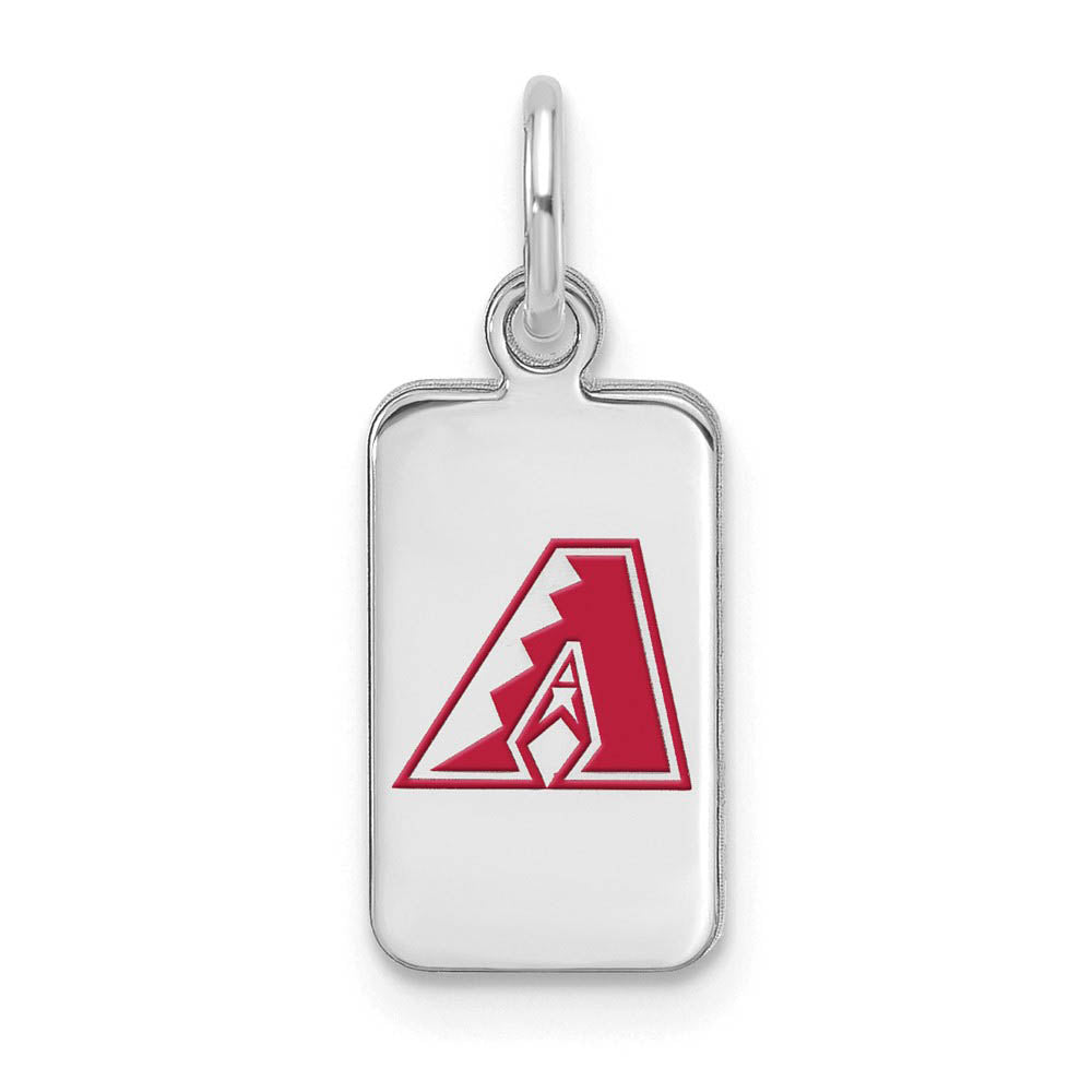 Sterling Silver MLB Arizona Diamondbacks Enamel XS Tag Charm, Item P30824 by The Black Bow Jewelry Co.