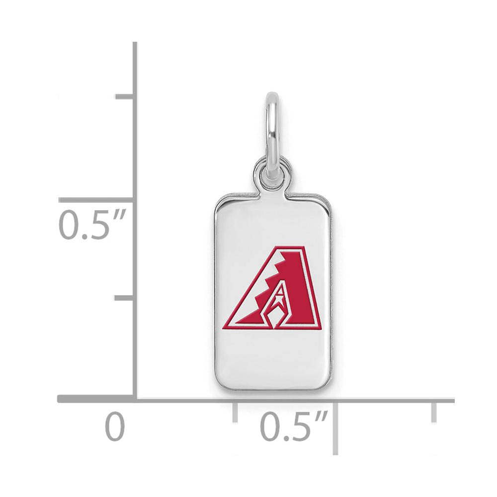 Alternate view of the Sterling Silver MLB Arizona Diamondbacks Enamel XS Tag Charm by The Black Bow Jewelry Co.