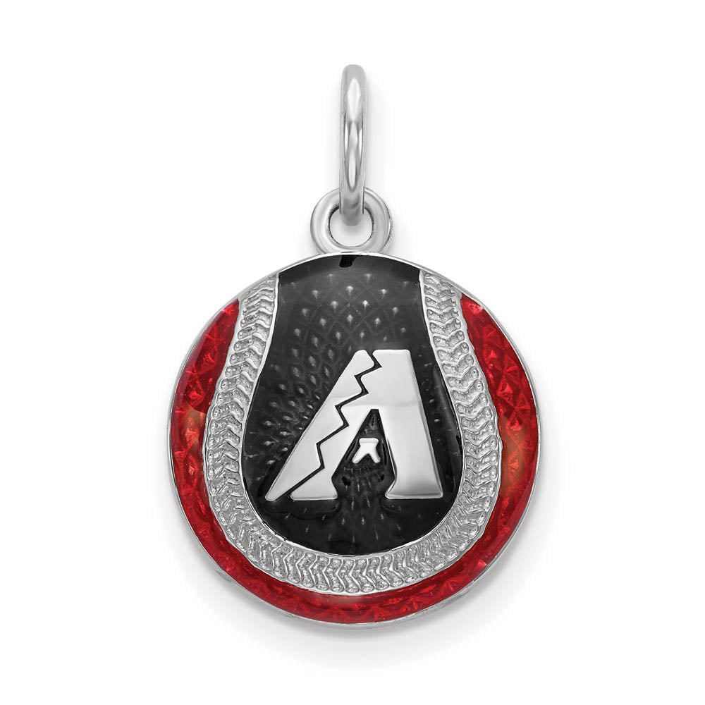 Sterling Silver MLB Arizona Diamondbacks SM Enamel Baseball Charm, Item P30826 by The Black Bow Jewelry Co.