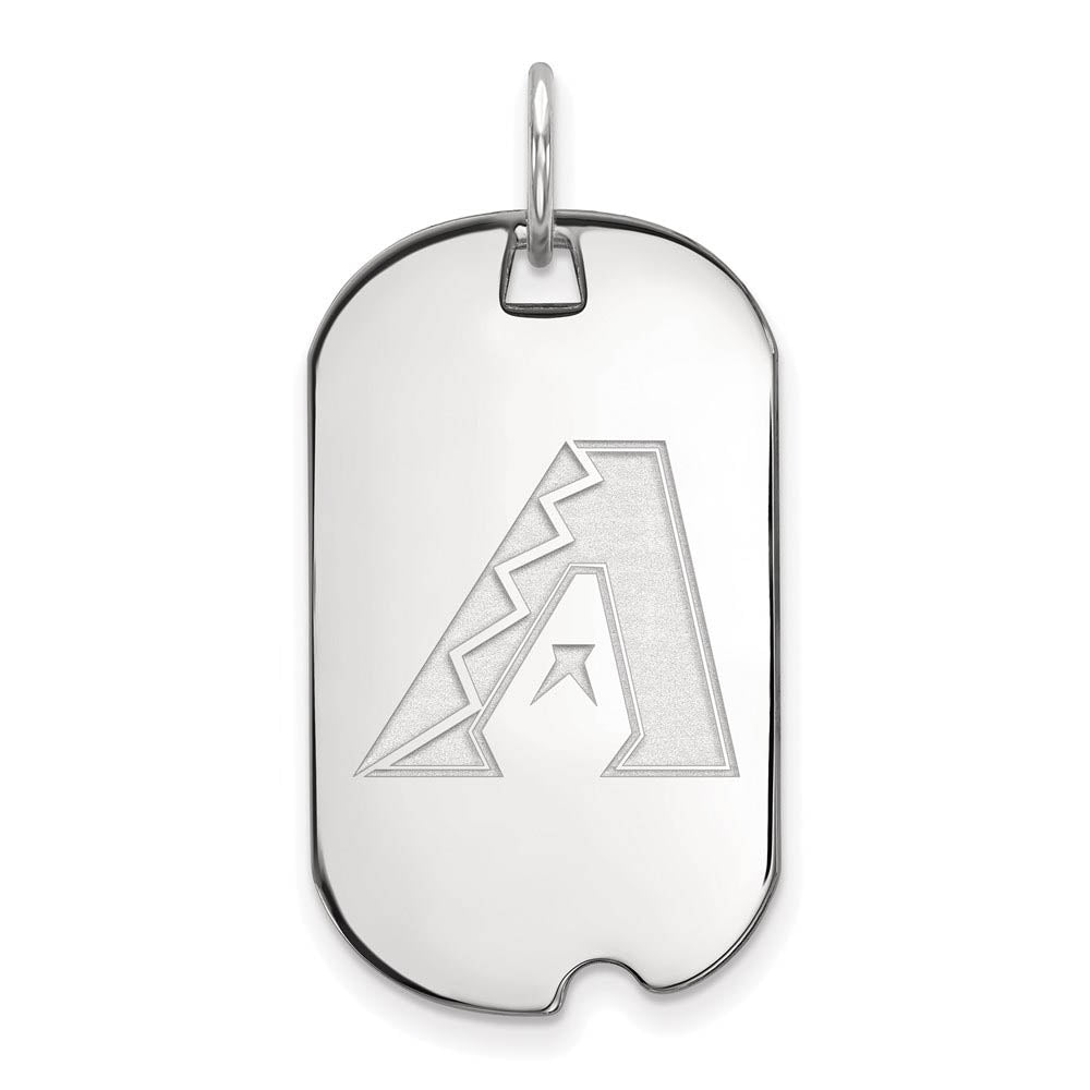 Sterling Silver MLB Arizona Diamondbacks Small Dog Tag Pendant, Item P30827 by The Black Bow Jewelry Co.