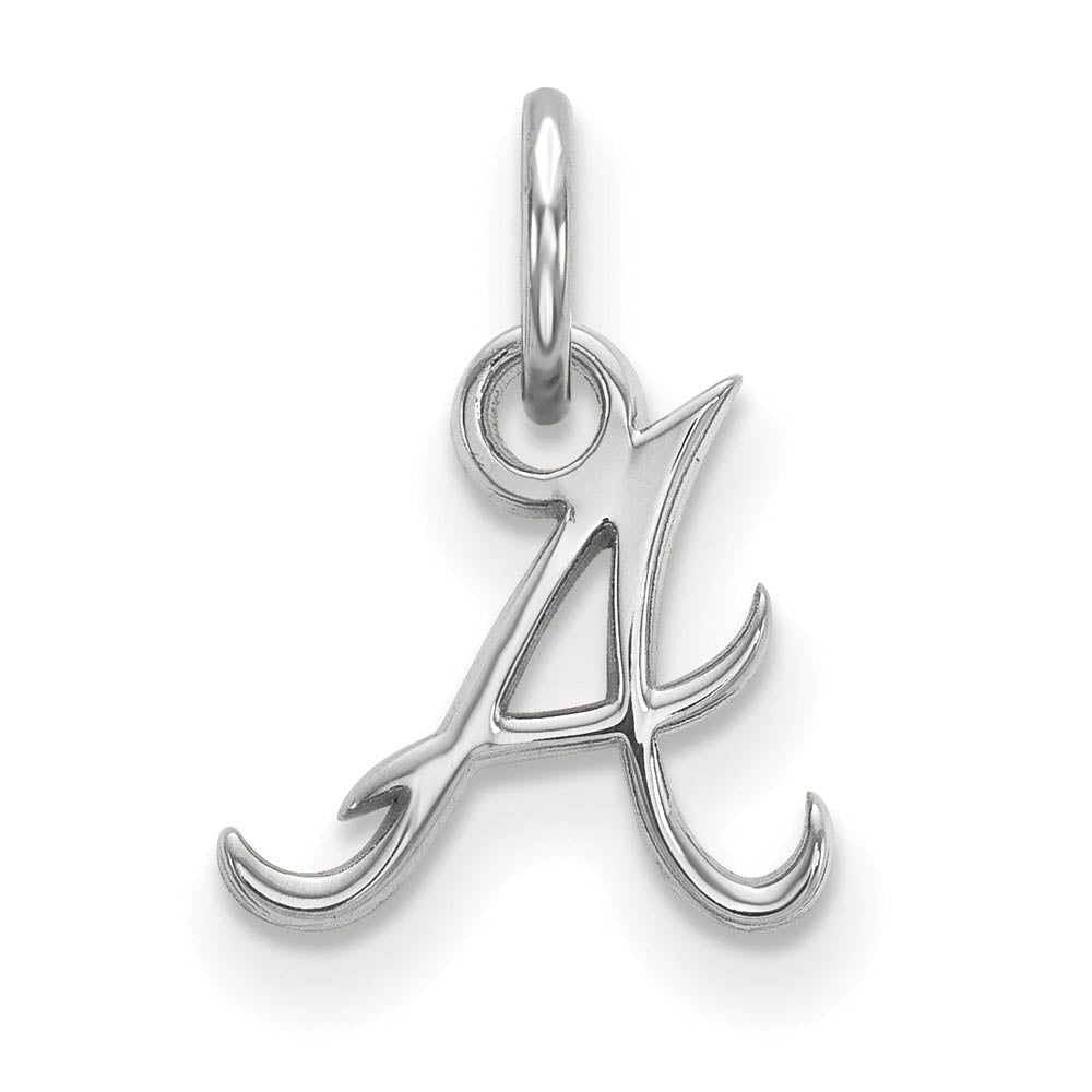 10K White Gold MLB Atlanta Braves XS (Tiny) Initial A Charm, Item P30828 by The Black Bow Jewelry Co.