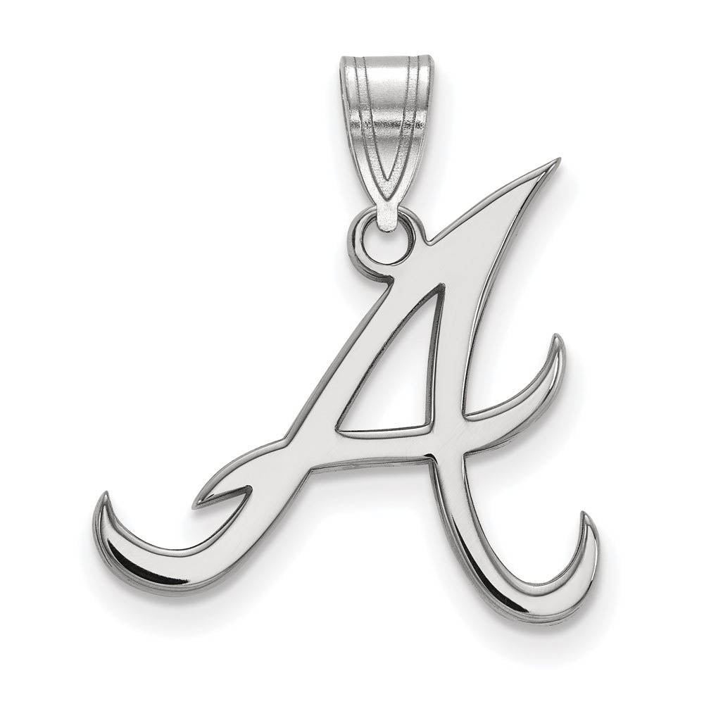 10K White Gold MLB Atlanta Braves Large Initial A Pendant, Item P30831 by The Black Bow Jewelry Co.