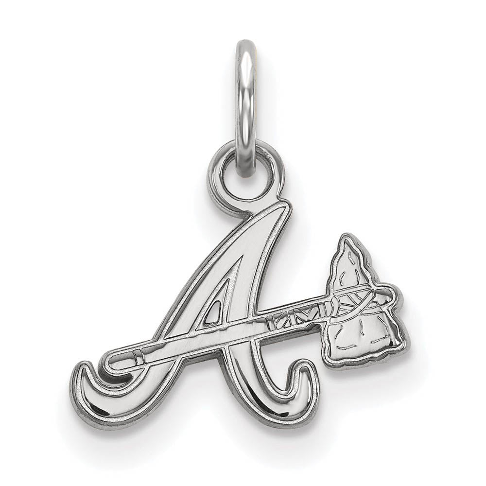 10K White Gold MLB Atlanta Braves XS (Tiny) Charm, Item P30834 by The Black Bow Jewelry Co.
