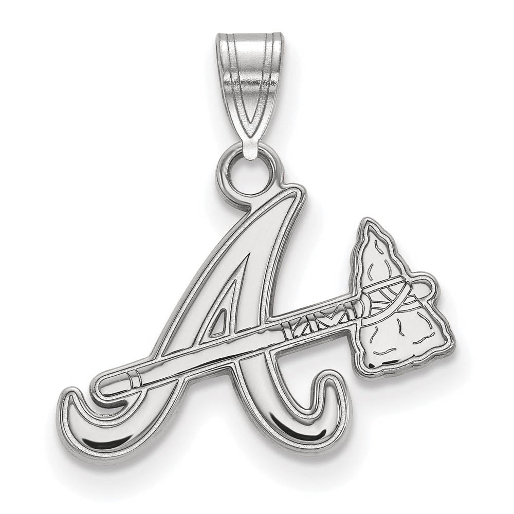 10K White Gold MLB Atlanta Braves Small Pendant, Item P30835 by The Black Bow Jewelry Co.