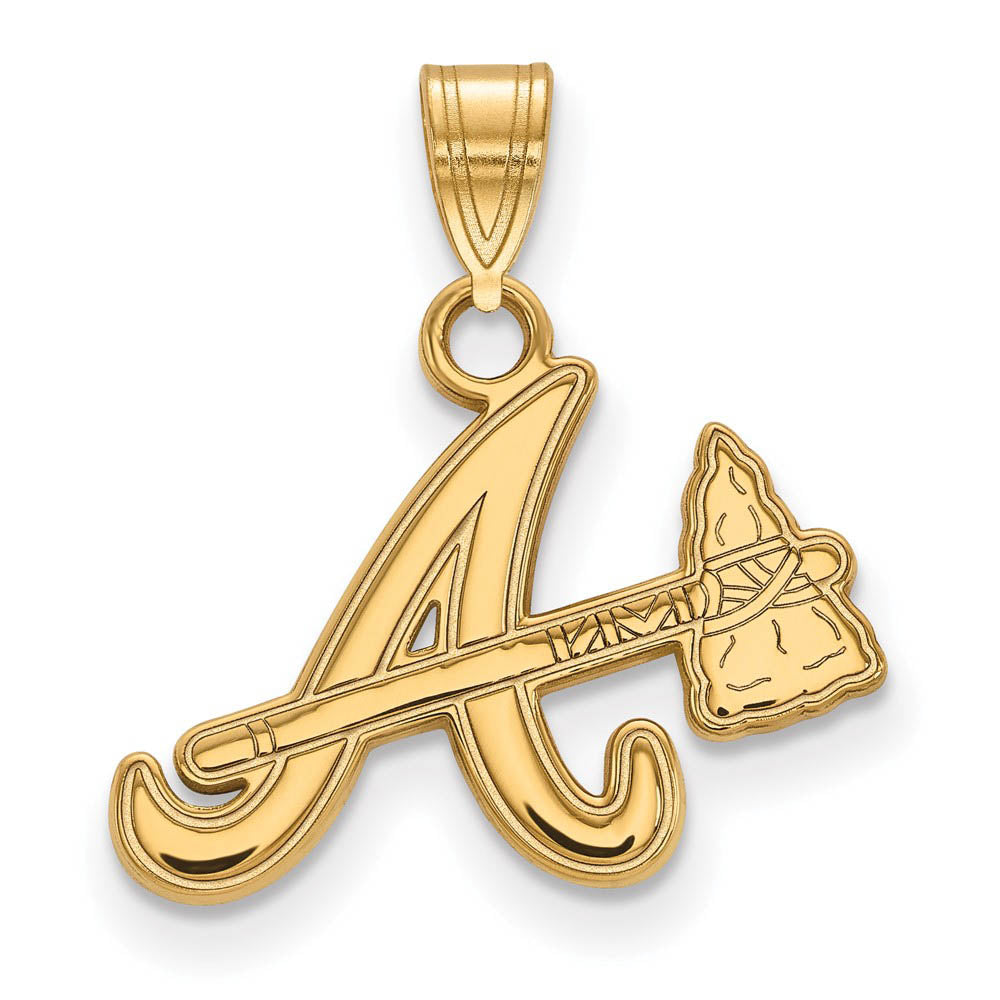 10K Yellow Gold MLB Atlanta Braves Small Pendant, Item P30846 by The Black Bow Jewelry Co.