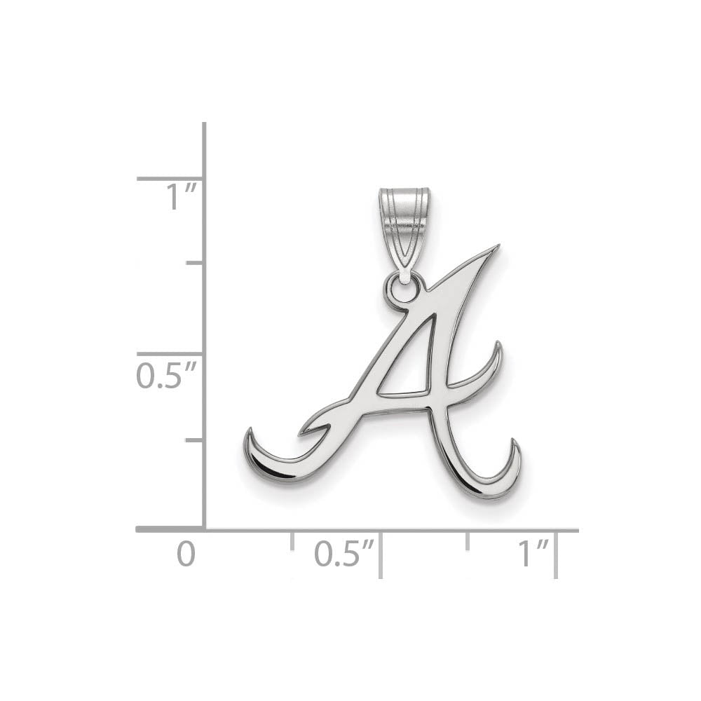 Alternate view of the 14K White Gold MLB Atlanta Braves Initial A Large Pendant by The Black Bow Jewelry Co.
