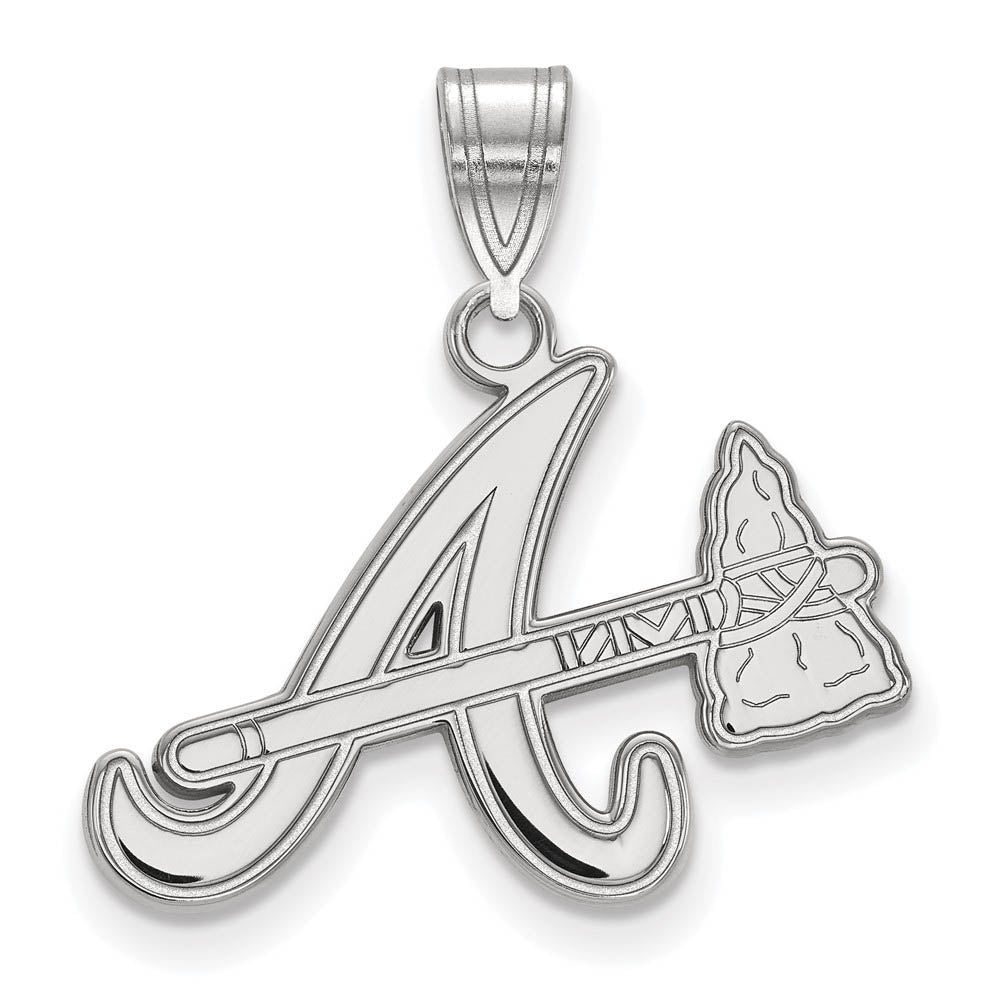 14K White Gold MLB Atlanta Braves Medium Pendant, Item P30859 by The Black Bow Jewelry Co.