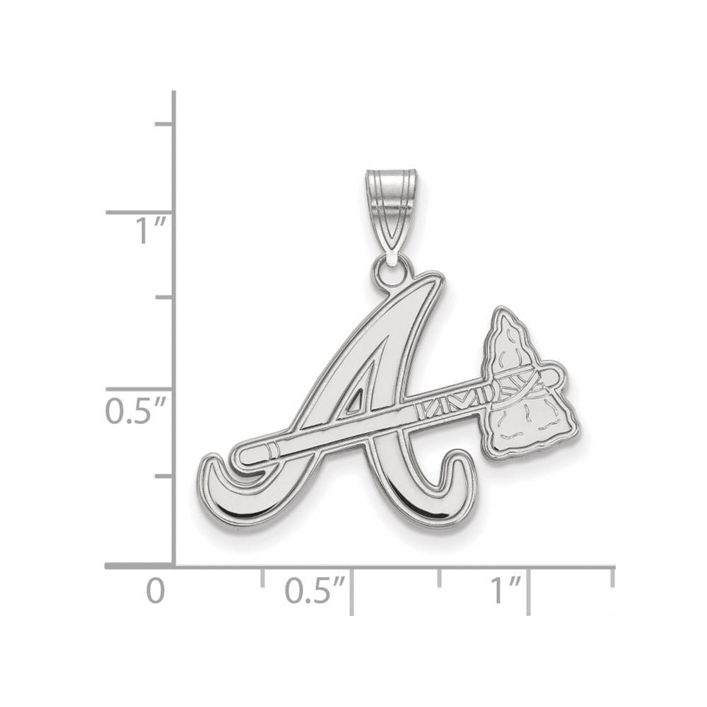 Alternate view of the 14K White Gold MLB Atlanta Braves Large Pendant by The Black Bow Jewelry Co.