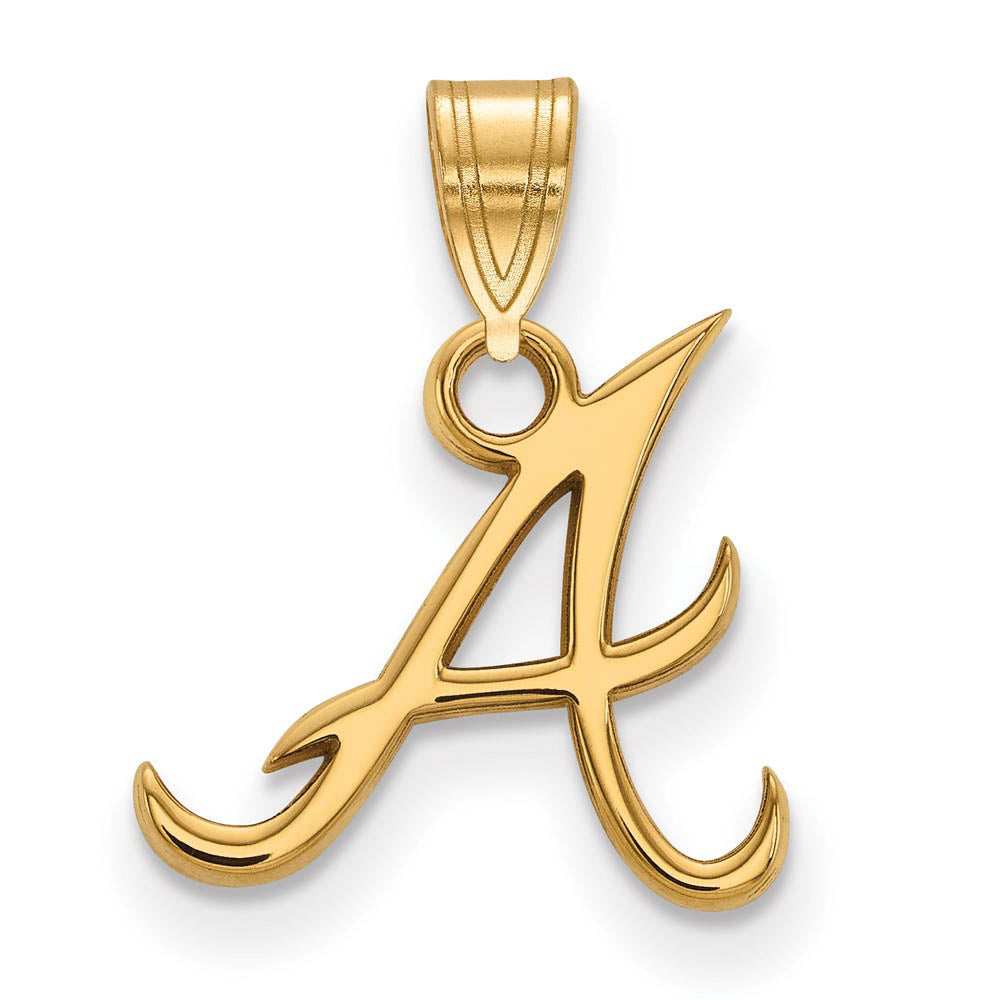 14K Yellow Gold MLB Atlanta Braves Initial A Small Pendant, Item P30863 by The Black Bow Jewelry Co.