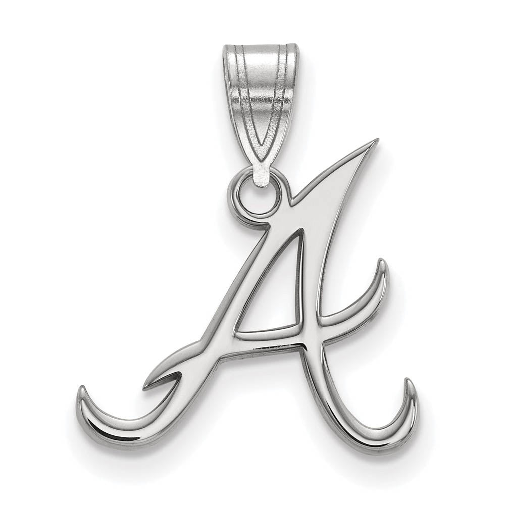 Sterling Silver MLB Atlanta Braves MD Initial A Pendant, Item P30889 by The Black Bow Jewelry Co.